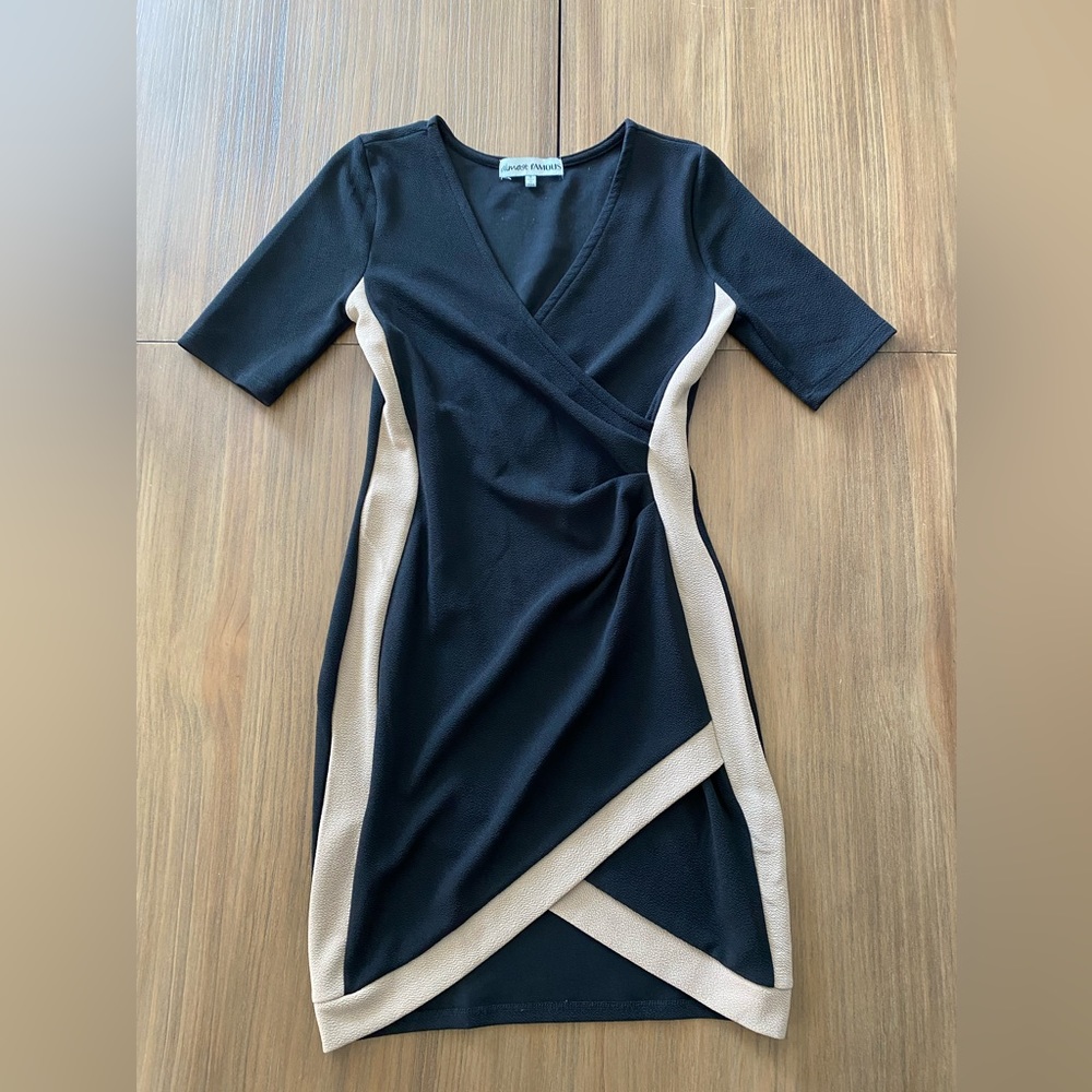 Black and Tan Mini Dress